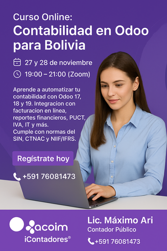 Contabilidad en Odoo para Bolivia (Odoo 17 – 18 – 19)